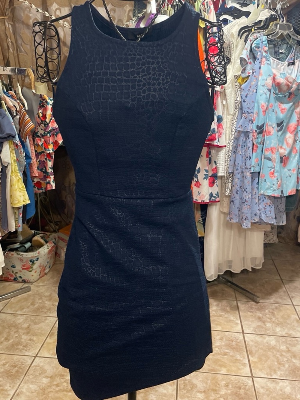 Sleek Navy Sleeveless Mini Dress